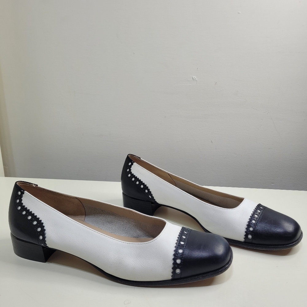 Salvatore Ferragamo Boutique Leather Colorblock Pattern Shoes Size Women's 9 - Picture 2 of 16